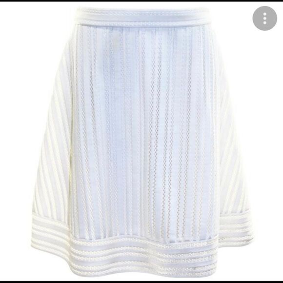 J. Crew White Eyelet A-Line Mini Skirt Summer Skater Skirt Petite Size 2 - Picture 1 of 11